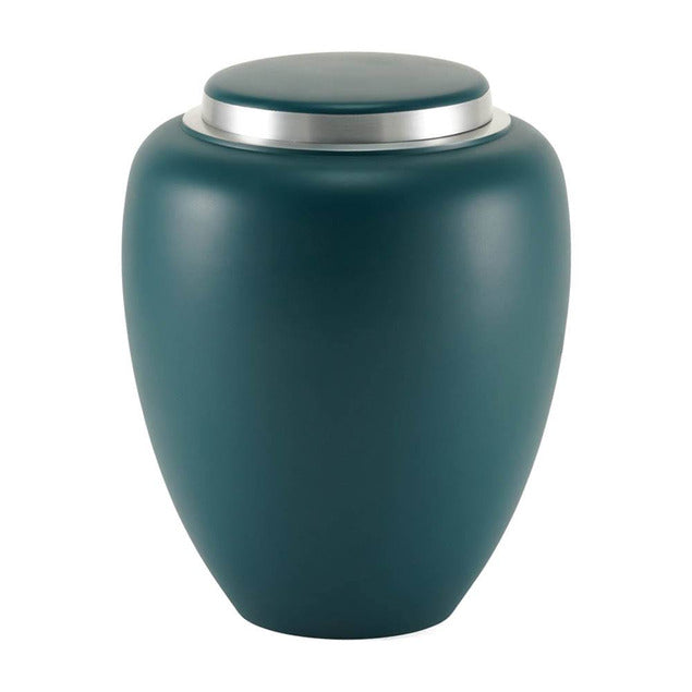 Large Cremation Urn for ashes, 200 Cubic Inches - Emerson Teal Sapphire