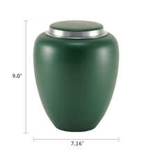 Load image into Gallery viewer, Large Cremation Urn for ashes, 200 Cubic Inches - Emerson Emerald
