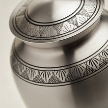 Load image into Gallery viewer, New, Solid Brass Eterna Pewter Large Funeral Cremation Urn, 190 Cubic Inches
