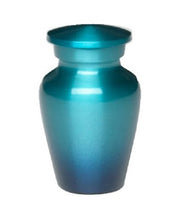 Load image into Gallery viewer, Copy of At Peace Memorials Classic Alloy Cremation Urn - Ombre Blue - Keepsake 3 Cubic Inches
