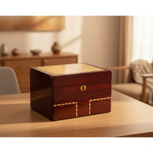 Load image into Gallery viewer, Large/Adult 230 Cubic Inches Burlwood Treasure Chest Cremation Urn for Ashes
