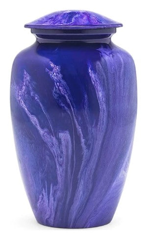 At Peace Memorials Tie-Dye Alloy Violet Cremation Urn for ashes 200 CI