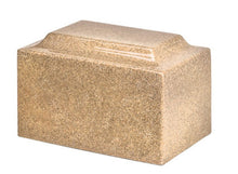 Load image into Gallery viewer, Classic Golden Sand Granite Adult Funeral Cremation Urn, 210 Cubic Inches TSA Approved

