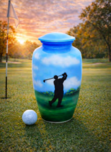 Load image into Gallery viewer, Golfer 210 Cubic Inches Large/Adult Golf Funeral Cremation Urn for Ashes Golfing
