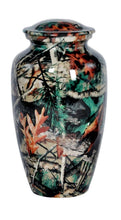 Load image into Gallery viewer, Large/Adult 200 Cubic Inches Camouflage Design-0 Brass Funeral Cremation Urn
