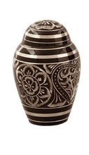 Load image into Gallery viewer, Small/Keepsake 4 Cubic Inches Ethnic Dome Top Golden Aura Brass Funeral Cremation Urn
