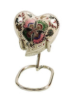 Load image into Gallery viewer, Small/Keepsake 5 Cubic Inches Ethnic Heart Lattice Bright Brass Funeral Cremation Urn

