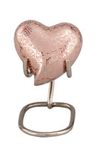 Load image into Gallery viewer, Small/Keepsake 5 Cubic Inches Heart Sheen Pink Decorative Butterfly Brass Funeral Cremation Urn

