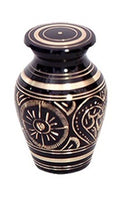 Load image into Gallery viewer, Small/Keepsake 4 Cubic Inch  Golden Aura Royal Brass Funeral Cremation for Ashes
