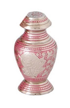 Load image into Gallery viewer, Small/Keepsake 4 Cubic Inches Sheen Pink Rose Brass Funeral Cremation Urn

