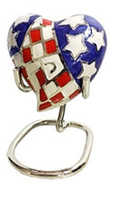 Load image into Gallery viewer, Small/Keepsake 5 Cubic Inches Heart Military American Flag Brass Funeral Cremation Urn
