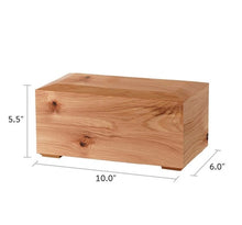 Load image into Gallery viewer, At Peace Memorials Melrose hickory wood cremation urn for ashes 200 cubic inches
