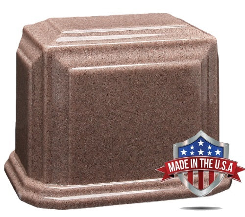 At Peace Memorials Companion Cultured Marble Urn for Ashes (Basilwood) 600 CI TSA Approved