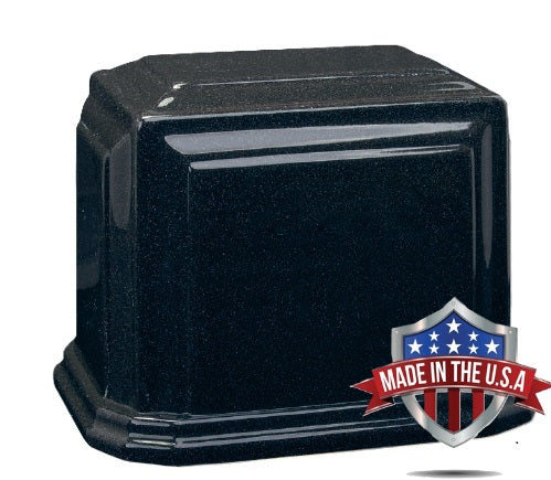 At Peace Memorials Millennium XL Cultured Marble Urn for Ashes (Black) 300 CI TSA Approved