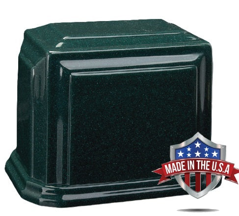 At Peace Memorials Millennium XL Cultured Marble Urn for Ashes (Emerald Green) 300 CI TSA Approved