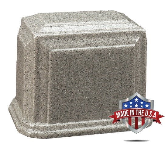 At Peace Memorials Millennium XL Cultured Marble Urn for Ashes (Misty Gray) 300 CI TSA Approved