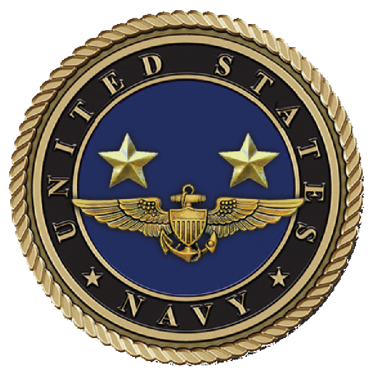 Navy 2 Stars Medallion for Box Cremation Urn/Flag Case -  4 Inch Diameter