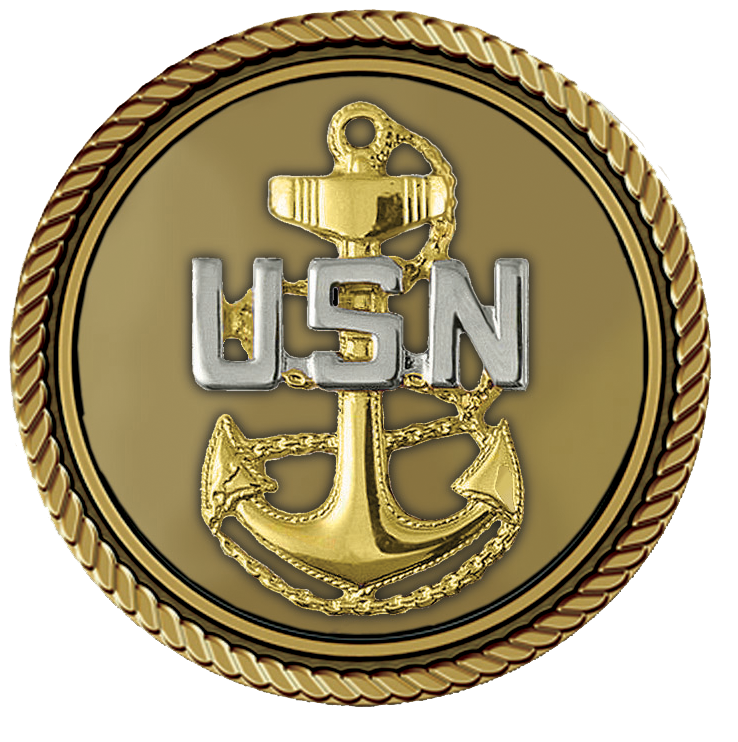Navy Anchor Medallion for Box Cremation Urn/Flag Case -  2 Inch Diameter
