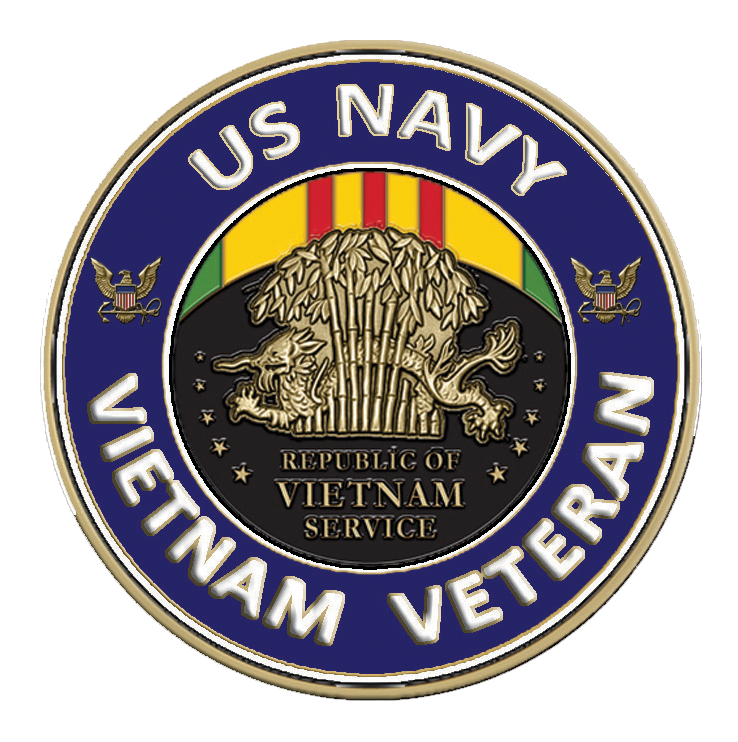 Navy Vietnam Medallion for Box Cremation Urn/Flag Case -  2 Inch Diameter