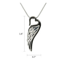 Load image into Gallery viewer, At Peace Memorials Onyx/Pewter Wings of Eternity Cremation Pendant
