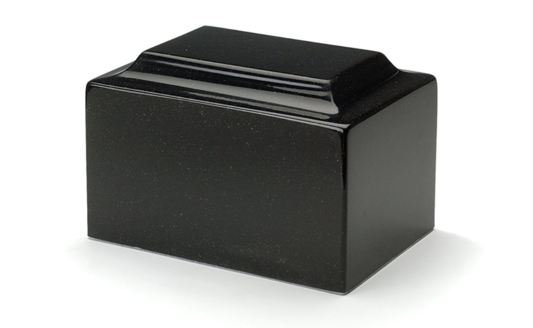 Classic Orca Black Granite Adult Cremation Urn, 210 Cubic Inches, TSA Approved