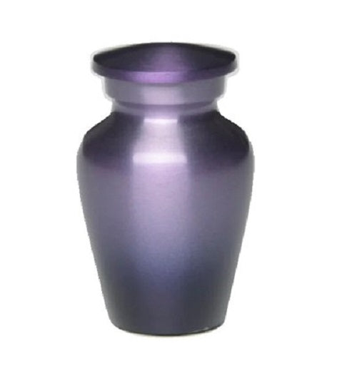 At Peace Memorials Classic Alloy Cremation Urn - Ombre Purple - Keepsake 3 Cubic Inches