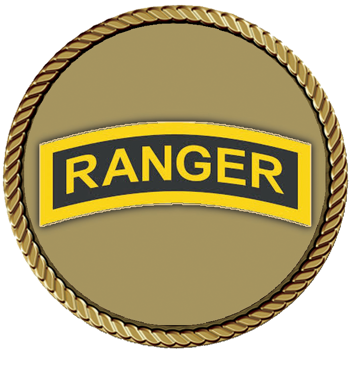 Ranger Medallion for Box Cremation Urn/Flag Case -  2 Inch Diameter