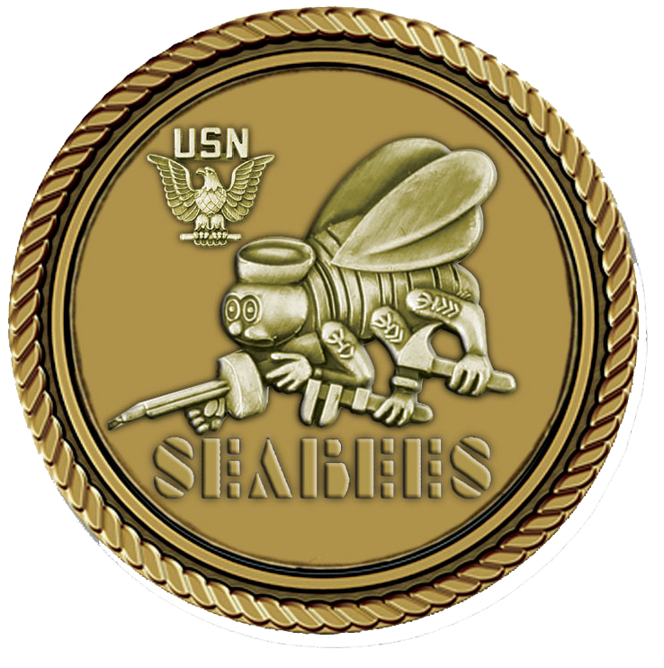 Seabees – bronze Medallion for Box Cremation Urn/Flag Case -  4 Inch Diameter