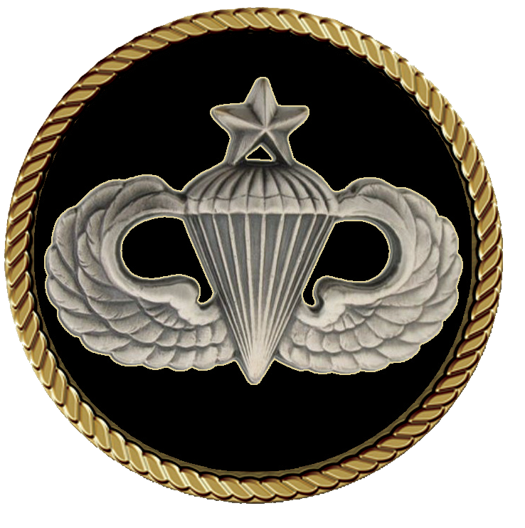 Senior Parachutist Medallion for Box Cremation Urn/Flag Case - 2 Inch Diameter