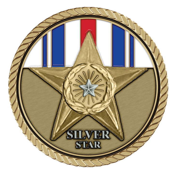 Silver Star Medallion for Box Cremation Urn/Flag Case - 3 Inch Diameter