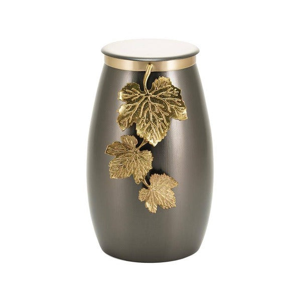 At Peace Memorials Meadow Song Leaves Slate/Bronze Large/Adult Cremation Urn 200 CI