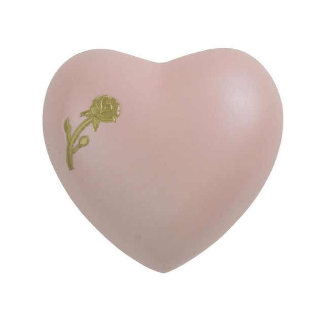 At Peace Memorials Rose Heart Keepsake Cremation Urn 3 Cubic Inches