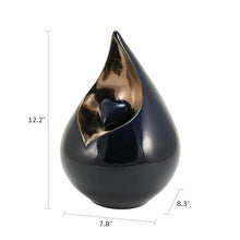 Load image into Gallery viewer, At Peace Memorials Eden Teardrop Cobalt Large/Adult Cremation Urn 200 CI

