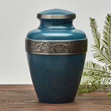 Load image into Gallery viewer, At Peace Memorials Avalon Evening Blue Large/Adult Cremation Urn 200 CI

