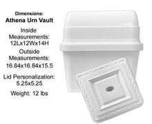 Load image into Gallery viewer, At Peace Memorials Athena White Funeral Cremation Urn Vault
