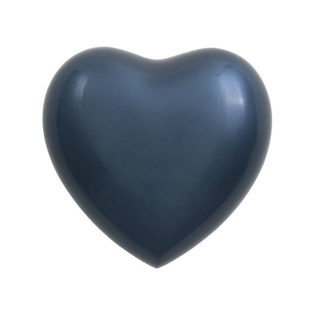 Heart Keepsake Brass Moonlight Blue Funeral Cremation Urn for Ashes, 3 Cubic Inches