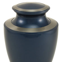 Load image into Gallery viewer, Adult 200 Cubic Inch Brass Blue Funeral Cremation Urn for Ashes
