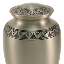 Load image into Gallery viewer, New, Solid Brass Eterna Pewter Large Funeral Cremation Urn, 190 Cubic Inches
