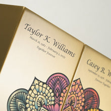 Load image into Gallery viewer, At Peace Memorials Life Canvas Mandala Bronze Companion Urn LEFT SIDE 200 CI
