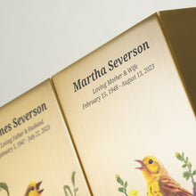 Load image into Gallery viewer, At Peace Memorials Life Canvas Birds Bronze Companion Urn RIGHT SIDE 200 CI
