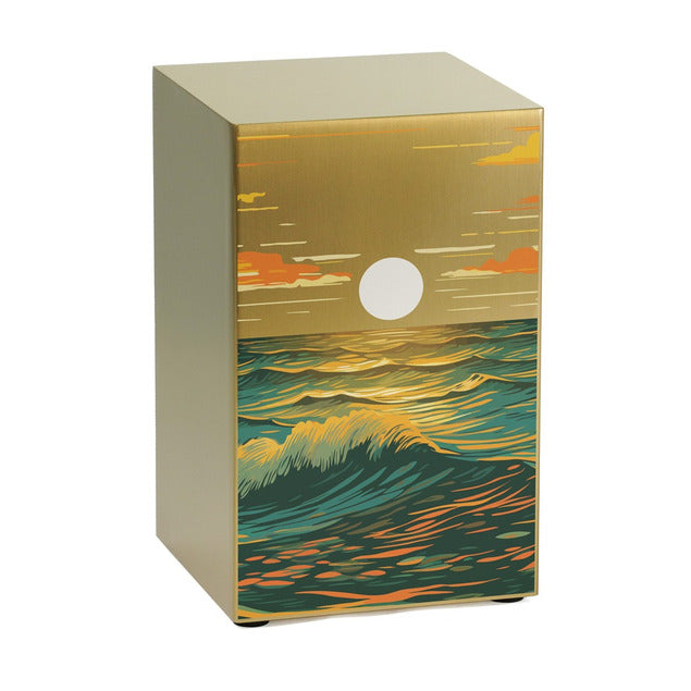 At Peace Memorials Life Canvas Ocean Landscape Bronze Large Cremation Urn 200 CI