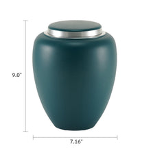 Load image into Gallery viewer, Large Cremation Urn for ashes, 200 Cubic Inches - Emerson Teal Sapphire
