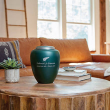 Load image into Gallery viewer, Large Cremation Urn for ashes, 200 Cubic Inches - Emerson Emerald
