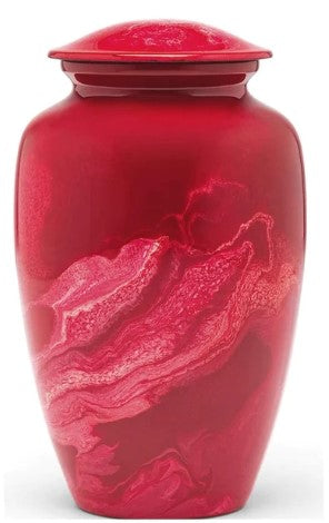 At Peace Memorials Tie-Dye Alloy Red Cremation Urn for ashes 200 CI