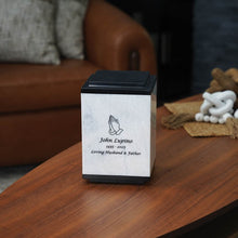 Load image into Gallery viewer, At Peace Memorials Large/Adult 200 Cubic Inches Petra White Marble Cremation Urn
