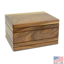 Load image into Gallery viewer, Large/Adult 210 Cubic Inch Whitney Walnut Wood Funeral Cremation Urn
