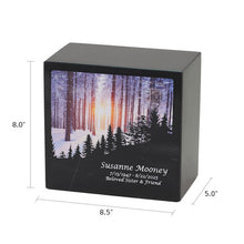 Load image into Gallery viewer, At Peace Memorials Large/Adult 200 Cubic Inches Monumental Memorials Forest Snowfall Cremation Urn

