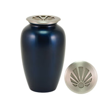 Load image into Gallery viewer, At Peace Memorials Large/Adult 200 Cubic Inches Riverfall Scatter Classic Sunray Midnight Blue Cremation Urn
