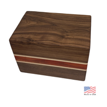 Load image into Gallery viewer, Large/Adult 220 Cubic Inches Chalet Walnut Wood Funeral Cremation Urn for Ashes
