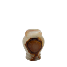Load image into Gallery viewer, Small/Keepsake 15 Cubic Inch Embrace Light Onyx Marble Cremation Urn
